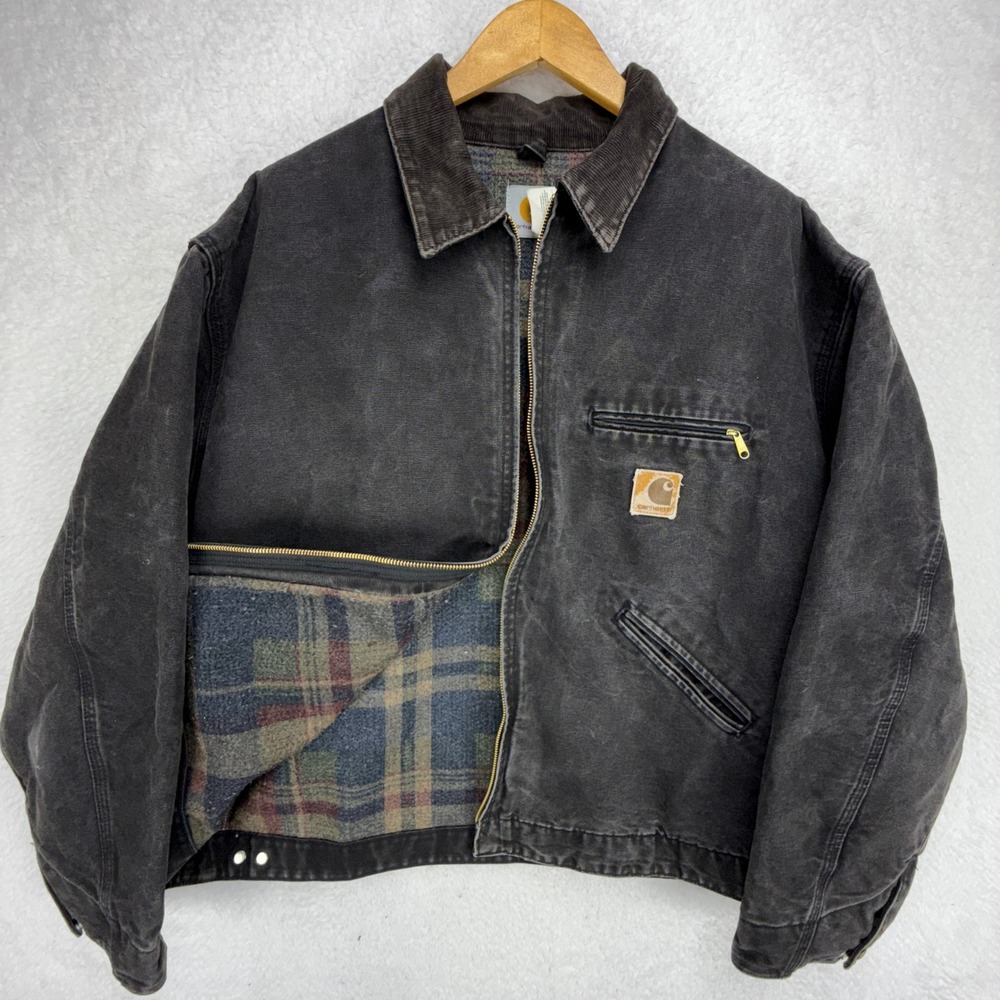 Carhartt Detroit Jacket Blanket Lined Mens 2XL J43 ONX‎ Onyx Black